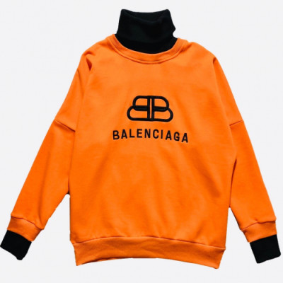 Balenciaga 2019 Mens Logo Cotton Turtle-neck Tshirt - 발렌시아가 2019 남성 로고 코튼 맨투맨 Bal0332x.Size(s - xl).오렌지