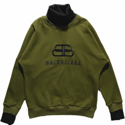 Balenciaga 2019 Mens Logo Cotton Turtle-neck Tshirt - 발렌시아가 2019 남성 로고 코튼 맨투맨 Bal0333x.Size(s - xl).올리브