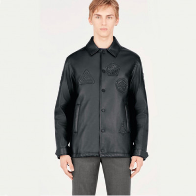 Louis vuitton 2019 Mens Logo Casual Leather Jacket - 루이비통 2019 남성 로고 캐쥬얼 가죽 자켓 Lou01307x.Size(m - 2xl).블랙