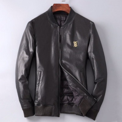 Burberry 2019 Mens Casual Leather Jacket - 버버리 2019 남성 캐쥬얼 레더 자켓 Bur01297x.Size(m - 3xl).블랙