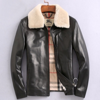 Burberry 2019 Mens Casual Leather Jacket - 버버리 2019 남성 캐쥬얼 레더 자켓 Bur01298x.Size(m - 3xl).블랙