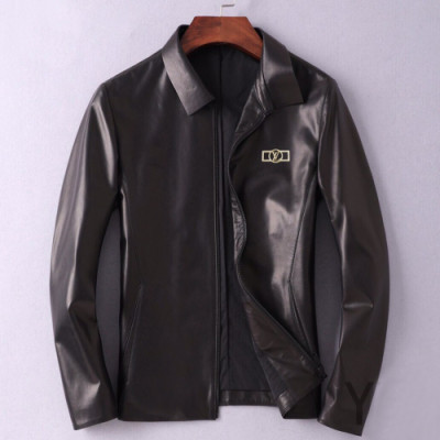 Louis vuitton 2019 Mens Logo Leather Jacket - 루이비통 2019 남성 로고 다운 가죽 자켓 Lou01310x.Size(m - 3xl).블랙
