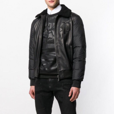 [미러급]Philipp plein 2019 Mens Leather Jacket - 필립플레인 2019 남성 베이직 가죽 자켓 Phi0069x.Size(m - 3xl).블랙