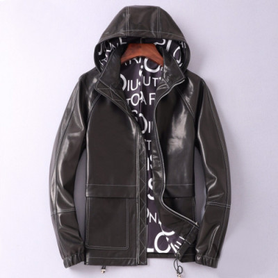 Louis vuitton 2019 Mens Logo Leather Jacket - 루이비통 2019 남성 로고 다운 가죽 자켓 Lou01311x.Size(m - 3xl).블랙