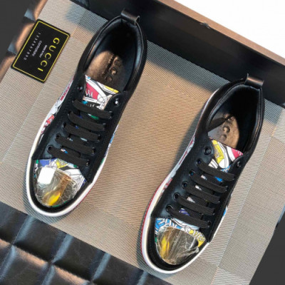 Gucci 2019 Mens Leather Sneakers - 구찌 2019 남성용 레더 스니커즈 GUCS0530,Size(240 - 270),블랙