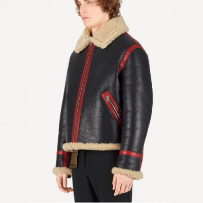 Louis vuitton 2019 Mens Logo Flannel Leather Jacket - 루이비통 2019 남성 로고 플란넬 가죽 자켓 Lou01313x.Size(m - 3xl).블랙