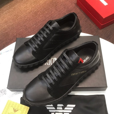 Armani 2019 Mens Leather Sneakers  - 알마니 2019 남성용 레더 스니커즈 ARMS0117,Size(240 - 270).블랙
