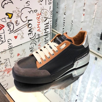Dolce&Gabbana 2019 Mens Leather Sneakers  - 돌체앤가바나 2019  남성용 레더 스니커즈 DGS0135,Size(240 - 270),블랙