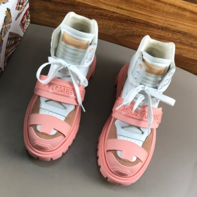 Dolce&Gabbana 2019 Mm / Wm Leather Sneakers  - 돌체앤가바나 2019  남여공용 레더 스니커즈 DGS0140,Size(225 - 270),핑크