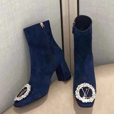 Louis vuitton 2019 Ladies Suede Middle Heel Boots - 루이비통 2019 여성용 스웨이드 미들힐 부츠,LOUS0419,Size(225 - 245).블루