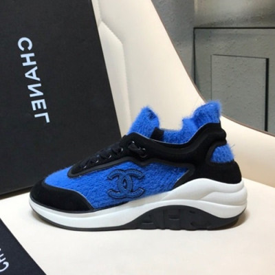 Chanel 2019 Ladies Suede & Knit Sneakers - 샤넬 2019 여성용 스웨이드&니트 스니커즈 CHAS0423.Size(225 - 255).블루
