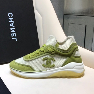 Chanel 2019 Ladies Suede & Knit Sneakers - 샤넬 2019 여성용 스웨이드&니트 스니커즈 CHAS0427.Size(225 - 255).연두
