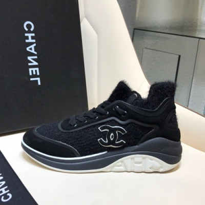Chanel 2019 Ladies Suede & Knit Sneakers - 샤넬 2019 여성용 스웨이드&니트 스니커즈 CHAS0429.Size(225 - 255).블랙
