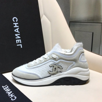 Chanel 2019 Ladies Suede & Knit Sneakers - 샤넬 2019 여성용 스웨이드&니트 스니커즈 CHAS0430.Size(225 - 255).화이트