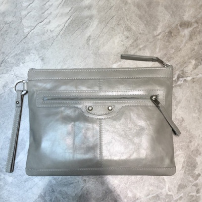 Balenciaga 2019 Leather Clutch Bag,33/37CM - 발렌시아가 2019 남여공용 레더 클러치백,BGB0470,33/37CM,그레이