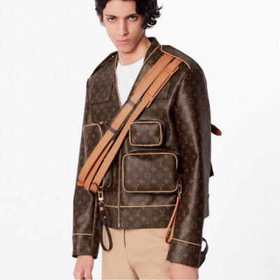 Louis vuitton 2019 Mm/Wm Casual Monogram Leather Jacket - 루이비통  2019 남자 캐쥬얼 모노그램 가죽 자켓 Lou01325x.Size(s -  3xl).브라운