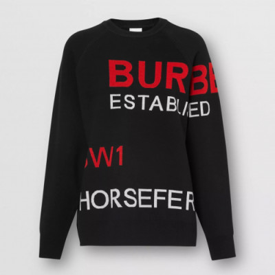 Burberry 2019 Mm/Wm Retro Logo Crew - neck Sweater - 버버리 2019 남자 레트로 로고 크루넥 스웨터 Bur01327x.Size(xs - l).블랙