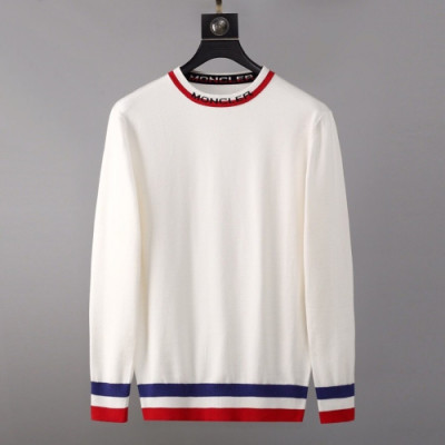 Moncler 2019 Mens Retro Logo Crew-neck Wool Sweater - 몽클레어 2019 남성 레트로 로고 크루넥 울 스웨터  Moc0910x.Size(m - 3xl).화이트