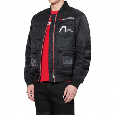 Evisu 2019 Mens Embroidery Evisukuro Casual Down Jacket - 에비수 2019 남성 자수 갈매기 캐쥬얼 솜옷 자켓 Evi0012x.Size(s - 2xl).블랙