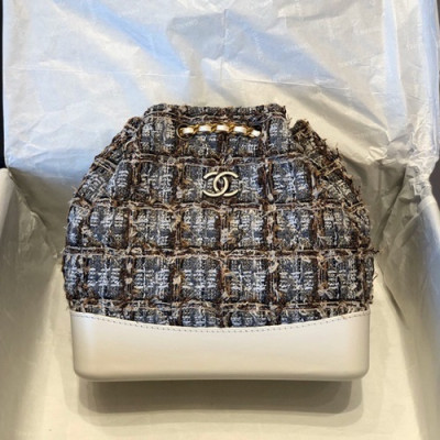 Chanel 2019 Gabrielle Leather & Tweed Back Pack ,23CM - 샤넬 2019 가브리엘 레더 & 트위드 백팩,CHAB1260,23CM,화이트
