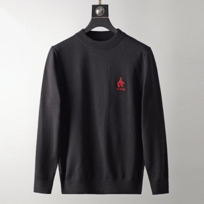 Prada 2019 Mens Crwe-neck Wool Sweater - 프라다 2019 남성 양모 크루넥 스웨터 Pra0768x.Size(m - 3xl).블랙
