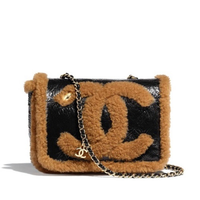 Chanel 2019 Women Chain Shoulder Cross Bag,18cm - 샤넬 2019 여성용 체인 숄더 크로스백 CHAB1283, 18cm,블랙+브라운