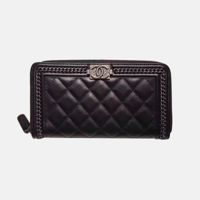 Chanel 2019 Ladies Leather Wallet  - 샤넬 2019 여성용 레더 장지갑 ,CHAW0071,19cm.블랙