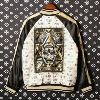 Evisu 2019 Mens Embroidery Evisukuro Casual Down Jacket - 에비수 2019 남성 자수 갈매기 캐쥬얼 솜옷 자켓 Evi0014x.Size(s - 2xl).블랙