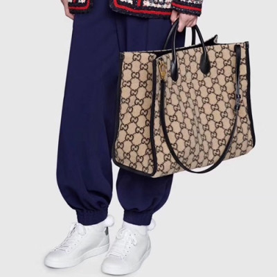 Gucci 2019 Wool Tote Shoulder Shopper Bag,42CM - 구찌 2019 남여공용 울 토트 숄더 쇼퍼백  598169,GUB0830  ,42cm,베이지