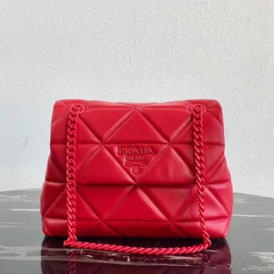 Prada 2019  Leather Shoulder Bag,24cm - 프라다 2019 여성용 레더 숄더백 ,1BD233-1,24cm,레드