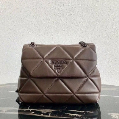 Prada 2019  Leather Shoulder Bag,24cm - 프라다 2019 여성용 레더 숄더백 ,1BD233-2,24cm,다크브라운