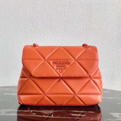 Prada 2019  Leather Shoulder Bag,24cm - 프라다 2019 여성용 레더 숄더백 ,1BD233-7,24cm,오렌지