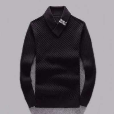 Versace 2019 Mens Medusa Logo V-neck Wool Sweater - 베르사체 2019 남성 메두사 로고 브이넥 울 스웨터 Ver0330x.Size(m - 4xl).블랙