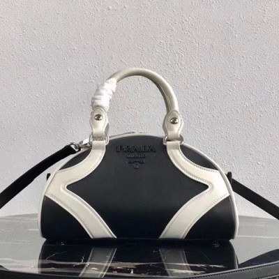 Prada 2019  Leather Tote Shoulder Bag,27cm - 프라다 2019 여성용 레더 토트 숄더백 ,1BD071-2,27cm,블랙