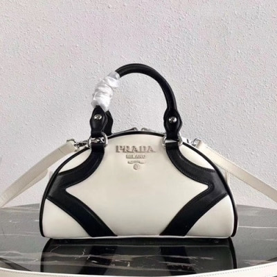 Prada 2019  Leather Tote Shoulder Bag,27cm - 프라다 2019 여성용 레더 토트 숄더백 ,1BD071-3,27cm,화이트