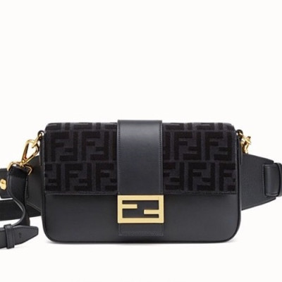 Fendi 2019 Baguette Leather Hip Sack / Tote Shoulder Bag, 26cm - 펜디 2019 바게트 남여공용 레더 힙색 / 토트 숄더백,FENB0484,26cm,블랙