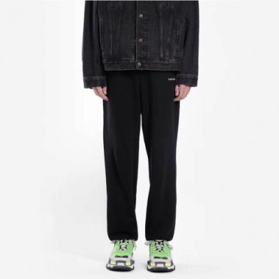 Balenciaga  2019 Mm/Wm Logo Casual Training Pants - 발렌시아가 남자 로고 캐쥬얼 트레이닝 기모 팬츠 Bal0340x.Size(xs - l).블랙