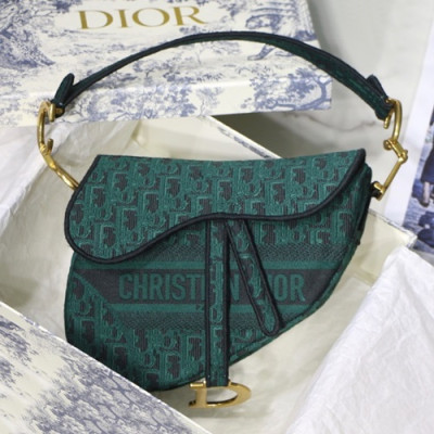 Dior 2019 Oblique Saddle Shoulder Bag,25.5CM - 디올 2019 오블리크 새들 숄더백 DIOB0449,25.5CM,그린