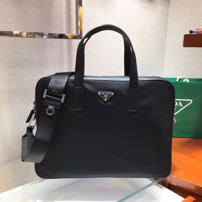 Prada 2024 Nylon & Leather Messenger Shoulder Bag,30CM - 프라다 2024 나일론&레더 남여공용 메신저 숄더백,1BD671-5,40cm,블랙