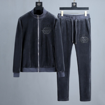 Gucci 2019 Mens Logo Velvet Training Clothes&Pants - 구찌 2019 남성 로고 벨벳 트레이닝복&팬츠 Guc01548x.Size(m - 3xl).그레이