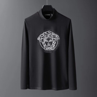 Versace 2019 Mens Medusa Logo Turtle-neck Tshirt - 베르사체 2019 남성 메두사 로고 터틀넥 기모 긴팔티 Ver0337x.Size(m - 3xl).2컬러(블랙/화이트)