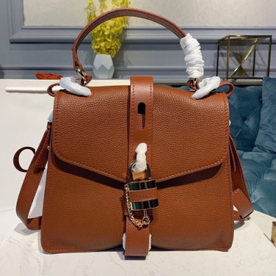 Chole 2019 Aby Leather Tote Shoulder Bag, 30cm -  끌로에 2019 애비 레더 토트 숄더백,CLB0135,30cm,브라운