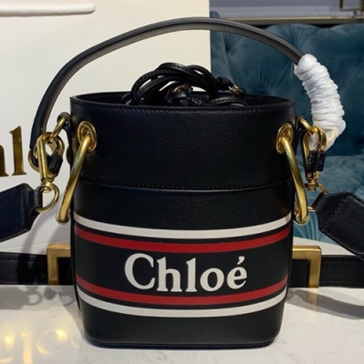 Chole 2019 Roy Leather Bucket Tote Shoulder Bag, 17.5cm -  끌로에 2019 로이 레더 버킷 토트 숄더백,CLB0140,17.5cm,블랙