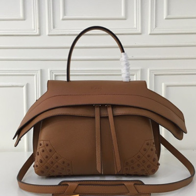 Tod's 2019  Leather Tote Shoulder Bag,28cm - 토즈 2019 레더 토트 숄더백,TODB0023,28cm,브라운