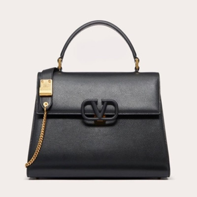 Valentino 2019 Leather Vsling Tote Shoudler Bag,30.5CM - 발렌티노 2019 레더 브이슬링 토트 숄더백,VTB0814,30.5CM,블랙