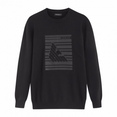 Armani 2019 Mens Crew -neck Wool Sweater - 알마니 2019 남성 크루넥 울 스웨터 Arm0202x.Size(l - 3xl).블랙