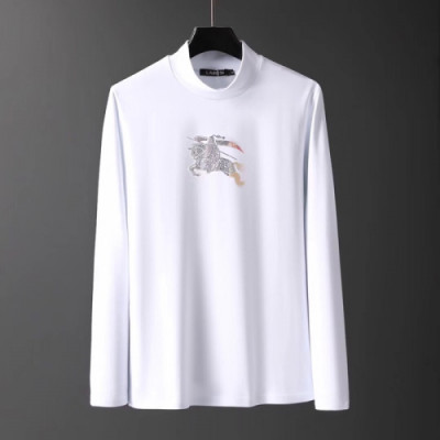 Burberry 2019 Mens Logo Cotton Turtle-neck Tshirt - 버버리 2019 남성 로고 코튼 기모 터틀넥 긴팔티 Bur01370x.Size(m - 3xl).화이트