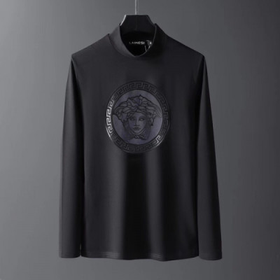 Versace 2019 Mens Medusa Logo Turtle-neck Tshirt - 베르사체 2019 남성 메두사 로고 터틀넥 기모 긴팔티 Ver0342x.Size(m - 3xl).블랙