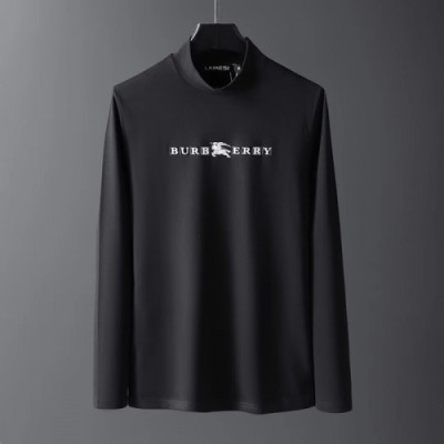 Burberry 2019 Mens Logo Cotton Turtle-neck Tshirt - 버버리 2019 남성 로고 코튼 기모 터틀넥 긴팔티 Bur01372x.Size(m - 3xl).블랙