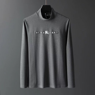 Burberry 2019 Mens Logo Cotton Turtle-neck Tshirt - 버버리 2019 남성 로고 코튼 기모 터틀넥 긴팔티 Bur01374x.Size(m - 3xl).그레이